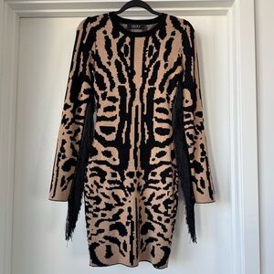 Akira Fringe Sleeve Mini Print Dress